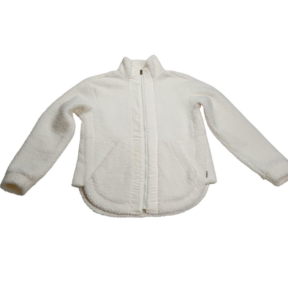 Avalanche Sherpa Fleece Jacket Womens Small White Full Zip Mock Neck
